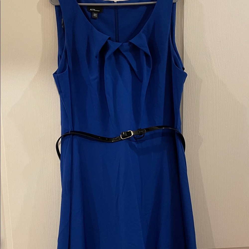Alyx Royal Blue Midi Dress with Black Belt